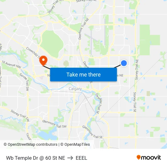Wb Temple Dr @ 60 St NE to EEEL map