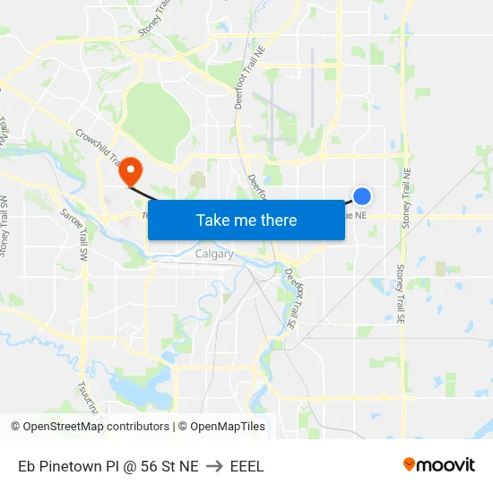 Eb Pinetown Pl @ 56 St NE to EEEL map