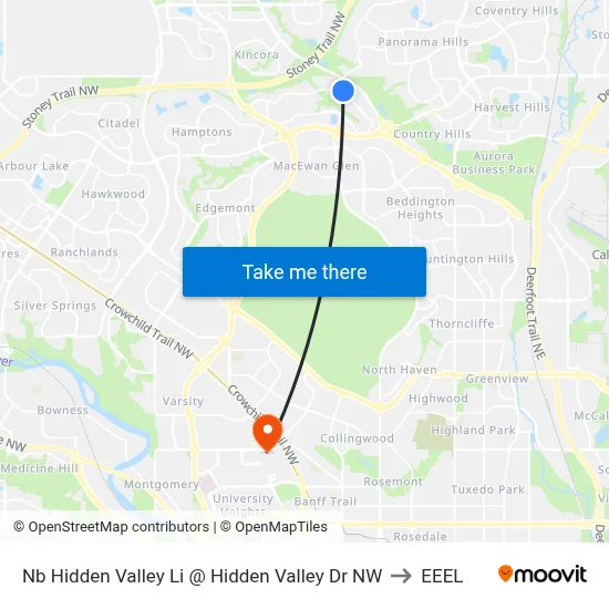 Nb Hidden Valley Li @ Hidden Valley Dr NW to EEEL map
