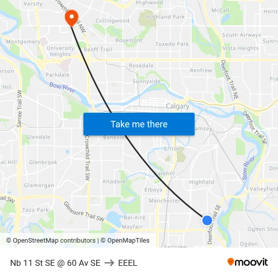 Nb 11 St SE @ 60 Av SE to EEEL map