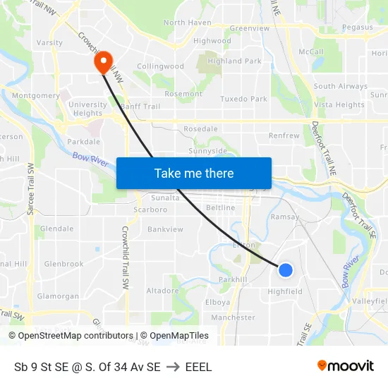 Sb 9 St SE @ S. Of 34 Av SE to EEEL map