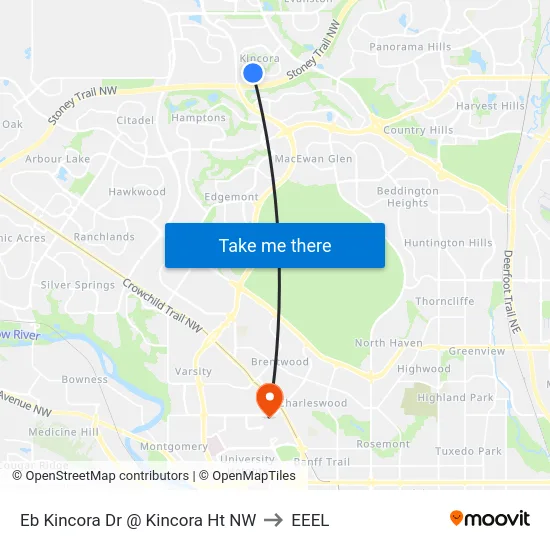 Eb Kincora Dr @ Kincora Ht NW to EEEL map