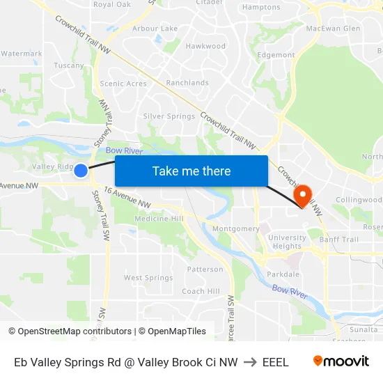 Eb Valley Springs Rd @ Valley Brook Ci NW to EEEL map