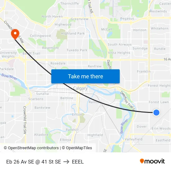 Eb 26 Av SE @ 41 St SE to EEEL map
