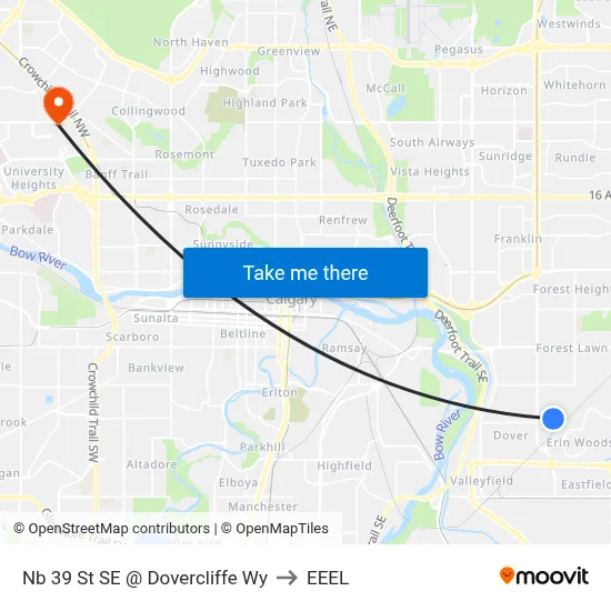 Nb 39 St SE @ Dovercliffe Wy to EEEL map