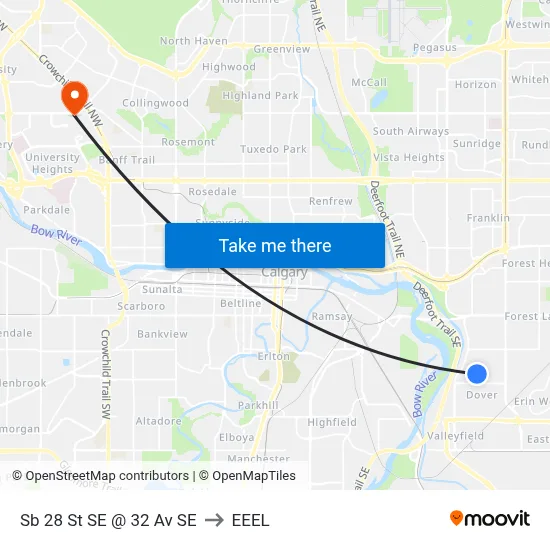 Sb 28 St SE @ 32 Av SE to EEEL map