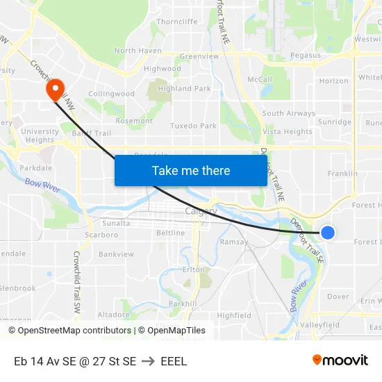Eb 14 Av SE @ 27 St SE to EEEL map