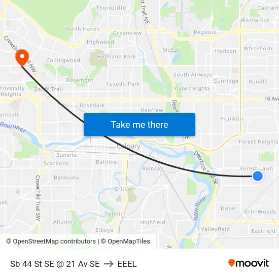Sb 44 St SE @ 21 Av SE to EEEL map