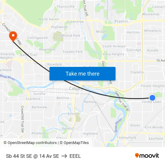 Sb 44 St SE @ 14 Av SE to EEEL map