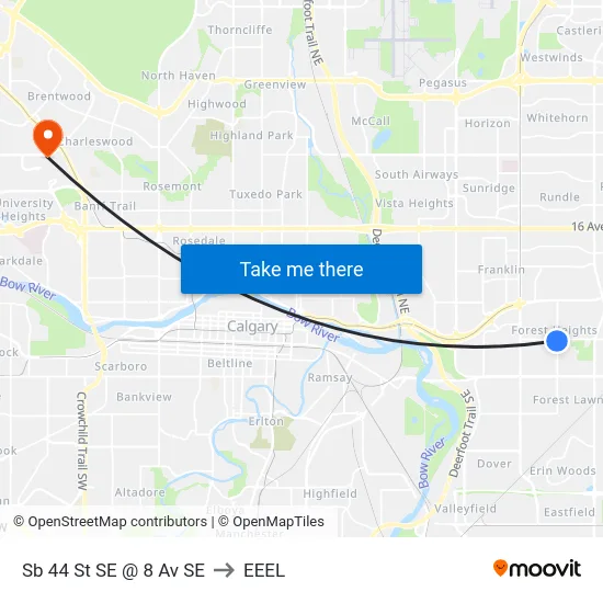 Sb 44 St SE @ 8 Av SE to EEEL map
