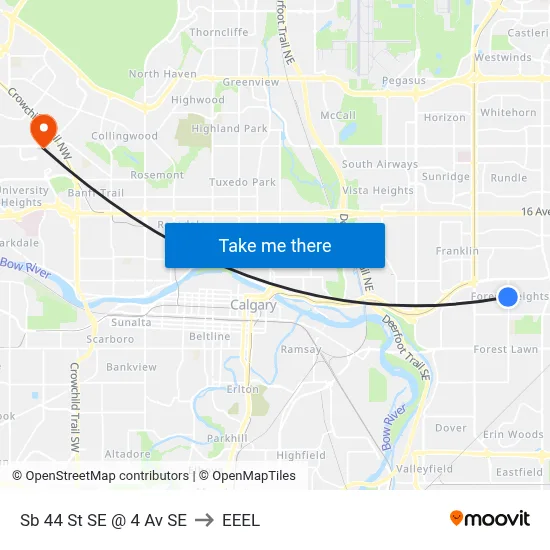Sb 44 St SE @ 4 Av SE to EEEL map