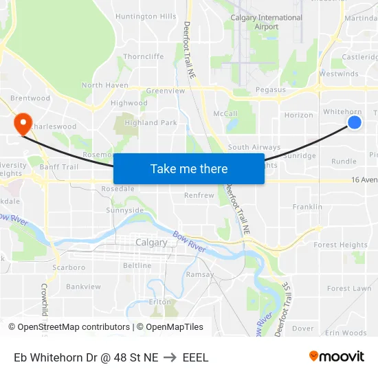 Eb Whitehorn Dr @ 48 St NE to EEEL map