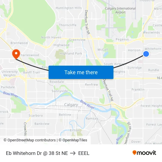 Eb Whitehorn Dr @ 38 St NE to EEEL map