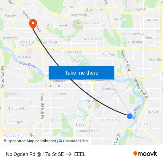 Nb Ogden Rd @ 17a St SE to EEEL map