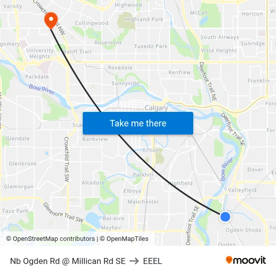 Nb Ogden Rd @ Millican Rd SE to EEEL map
