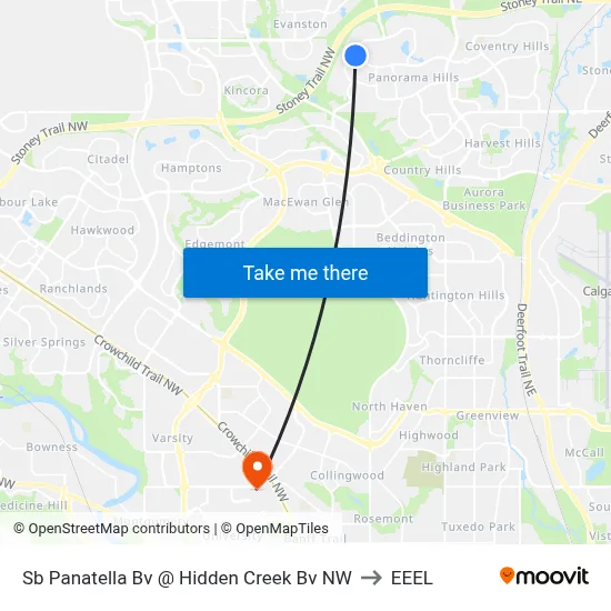 Sb Panatella Bv @ Hidden Creek Bv NW to EEEL map