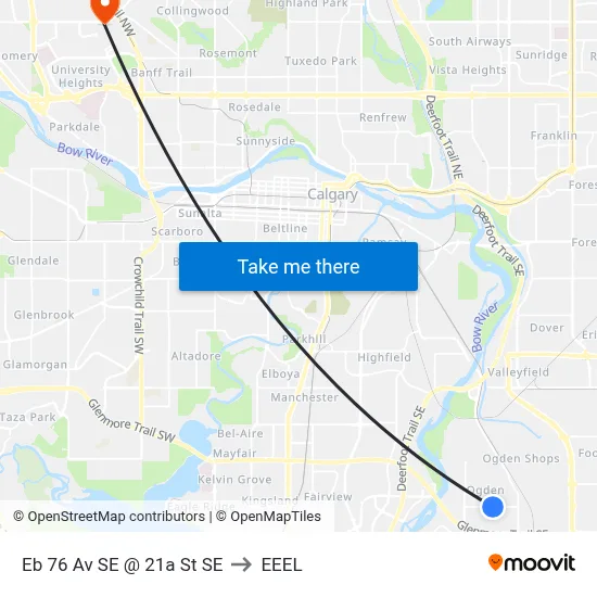 Eb 76 Av SE @ 21a St SE to EEEL map