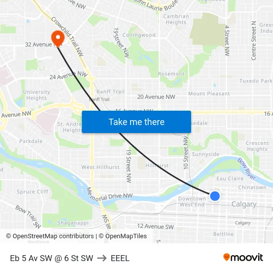 Eb 5 Av SW @ 6 St SW to EEEL map