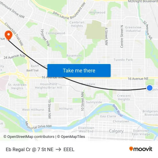 Eb Regal Cr @ 7 St NE to EEEL map