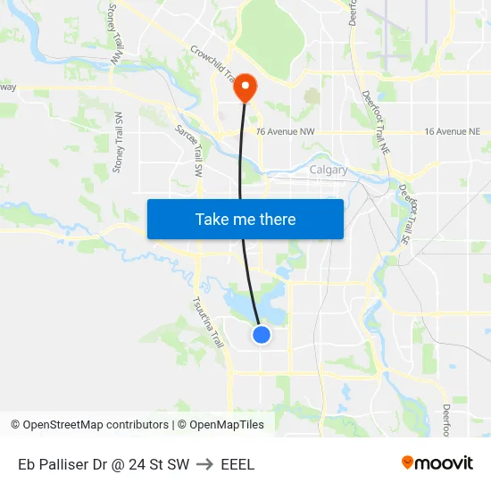 Eb Palliser Dr @ 24 St SW to EEEL map