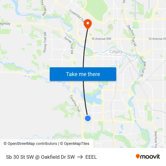 Sb 30 St SW @ Oakfield Dr SW to EEEL map