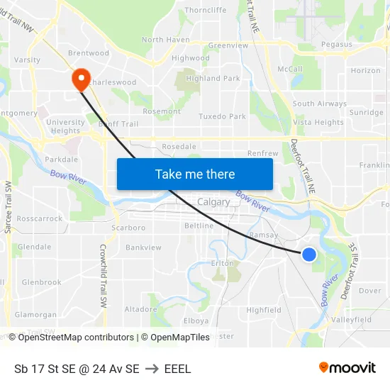 Sb 17 St SE @ 24 Av SE to EEEL map