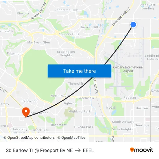 Sb Barlow Tr @ Freeport Bv NE to EEEL map