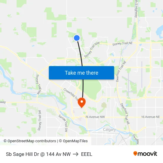 Sb Sage Hill Dr @ 144 Av NW to EEEL map