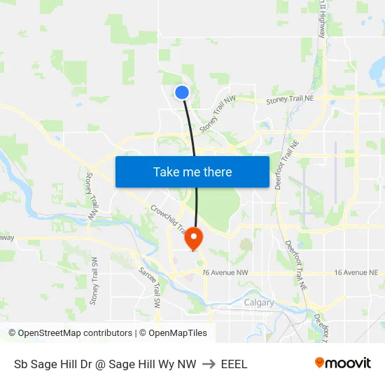 Sb Sage Hill Dr @ Sage Hill Wy NW to EEEL map