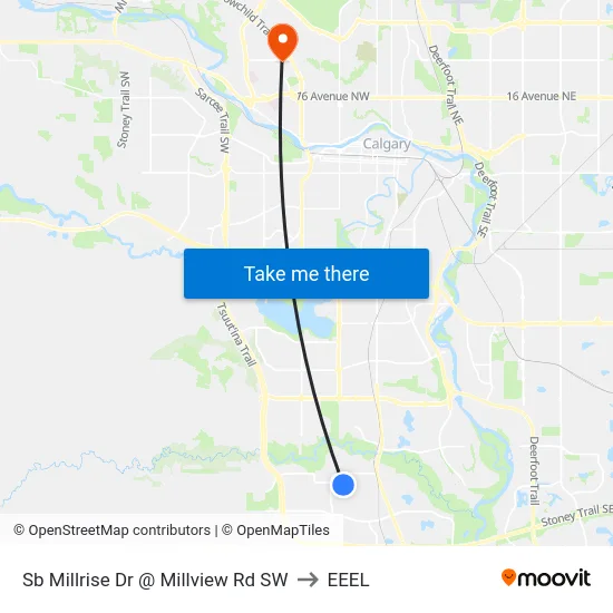 Sb Millrise Dr @ Millview Rd SW to EEEL map