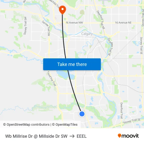 Wb Millrise Dr @ Millside Dr SW to EEEL map