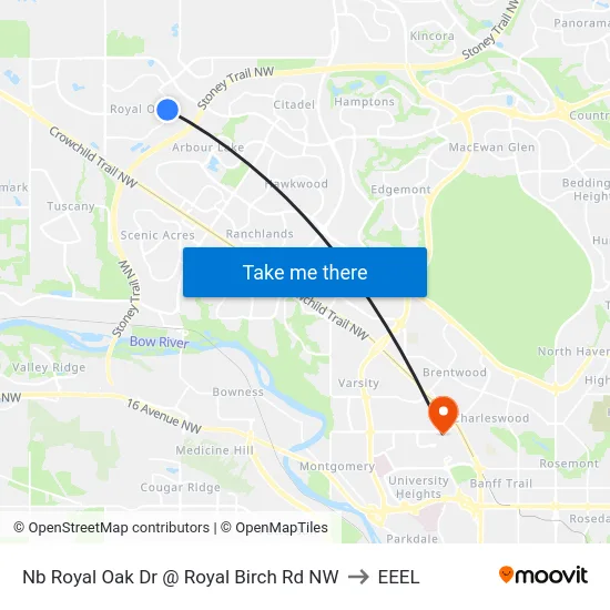 Nb Royal Oak Dr @ Royal Birch Rd NW to EEEL map