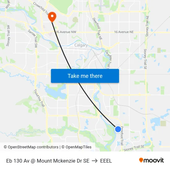 Eb 130 Av @ Mount Mckenzie Dr SE to EEEL map