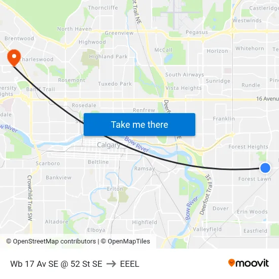 Wb 17 Av SE @ 52 St SE to EEEL map