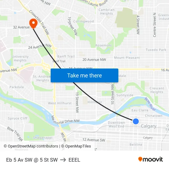 Eb 5 Av SW @ 5 St SW to EEEL map