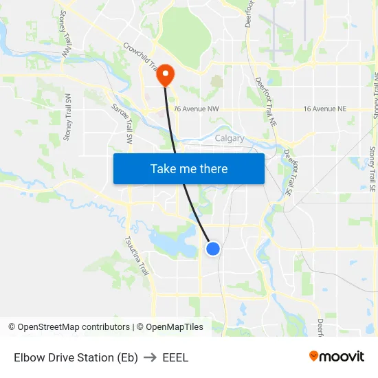 Elbow Drive Station (Eb) to EEEL map