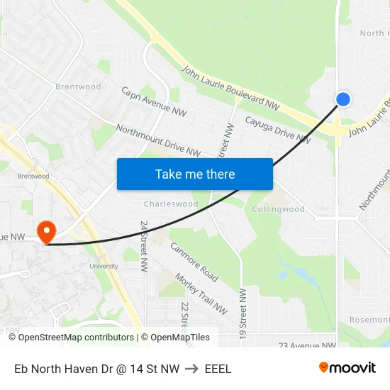 Eb North Haven Dr @ 14 St NW to EEEL map
