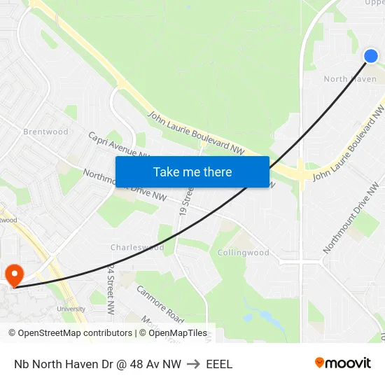 Nb North Haven Dr @ 48 Av NW to EEEL map