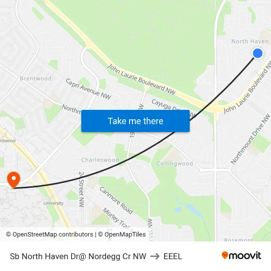 Sb North Haven Dr@ Nordegg Cr NW to EEEL map