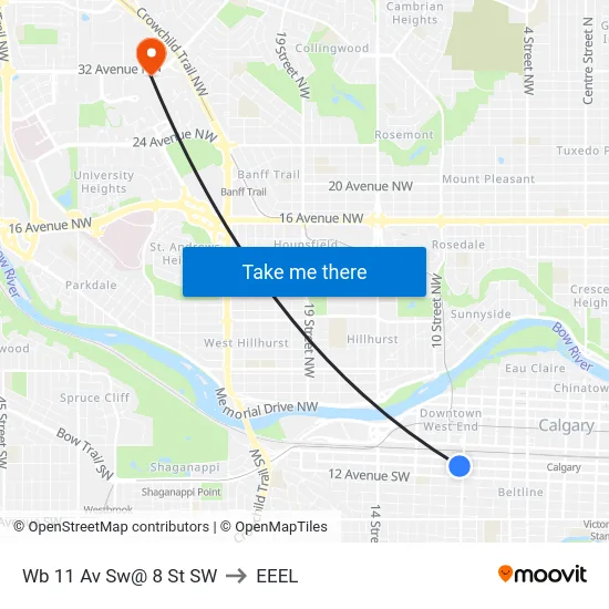 Wb 11 Av Sw@ 8 St SW to EEEL map