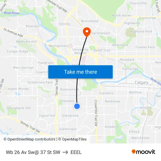 Wb 26 Av Sw@ 37 St SW to EEEL map