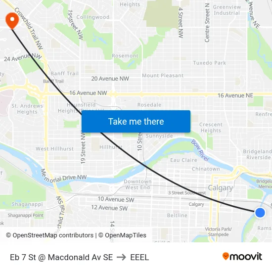 Eb 7 St @ Macdonald Av SE to EEEL map