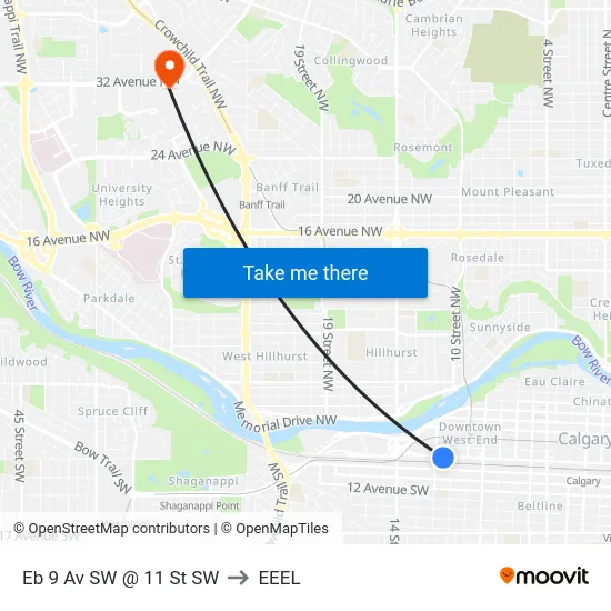 Eb 9 Av SW @ 11 St SW to EEEL map