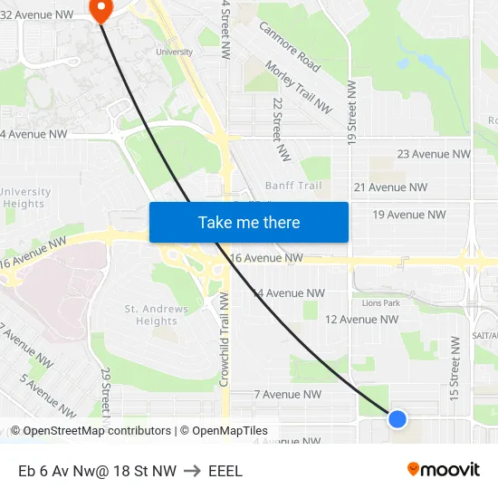 Eb 6 Av Nw@ 18 St NW to EEEL map