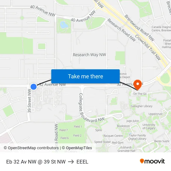 Eb 32 Av NW @ 39 St NW to EEEL map