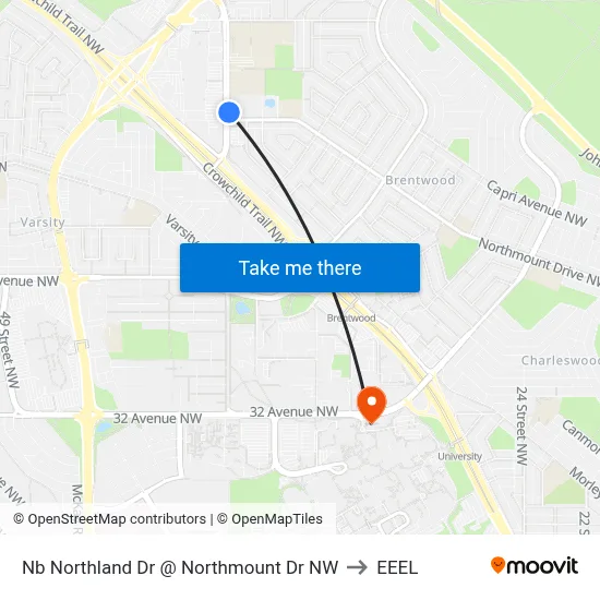 Nb Northland Dr @ Northmount Dr NW to EEEL map