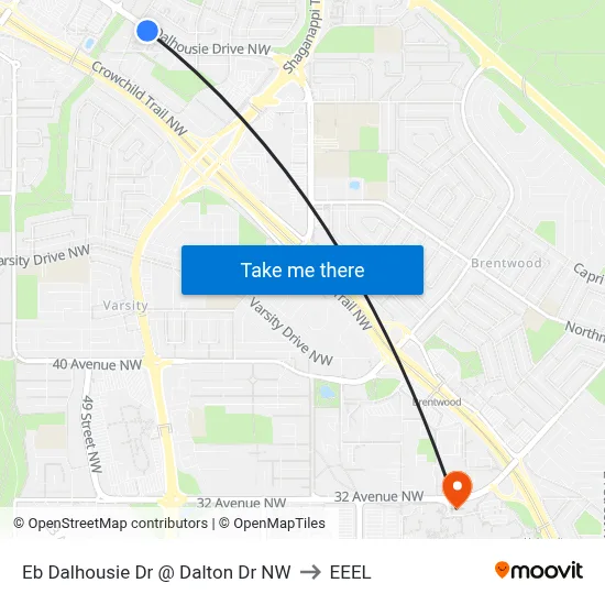 Eb Dalhousie Dr @ Dalton Dr NW to EEEL map
