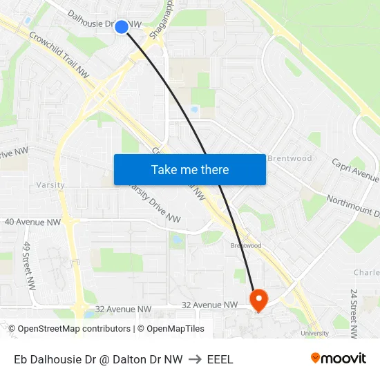 Eb Dalhousie Dr @ Dalton Dr NW to EEEL map