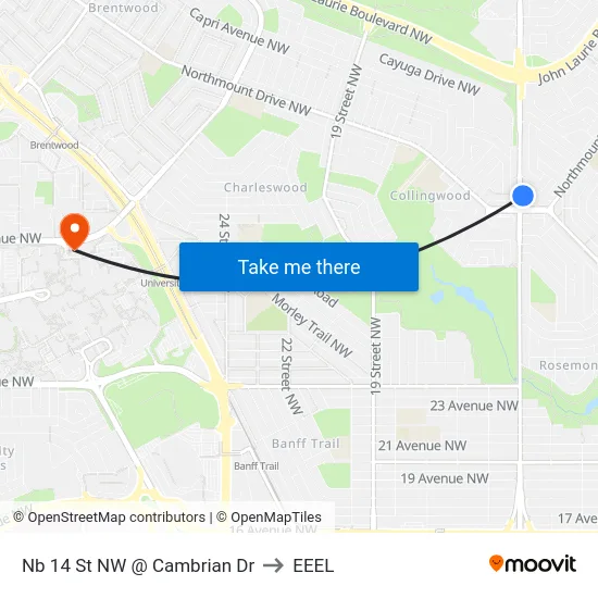 Nb 14 St NW @ Cambrian Dr to EEEL map