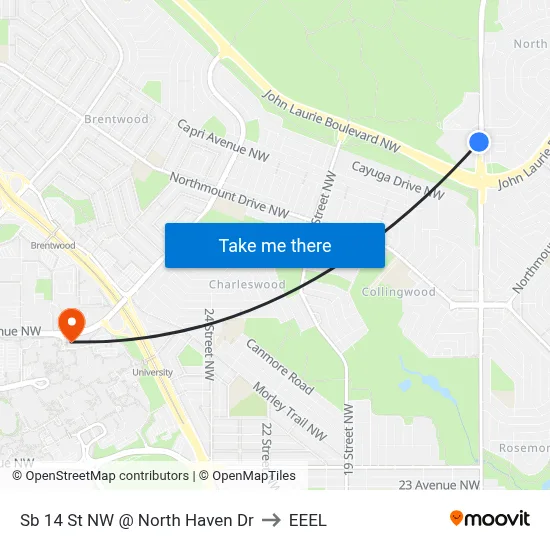 Sb 14 St NW @ North Haven Dr to EEEL map